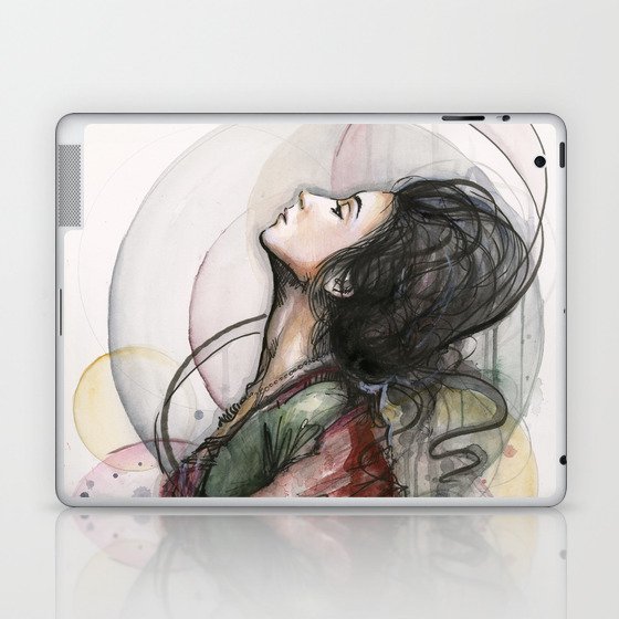 Beauty Illustration Beautiful Woman Feminine Portrait Laptop & iPad Skin