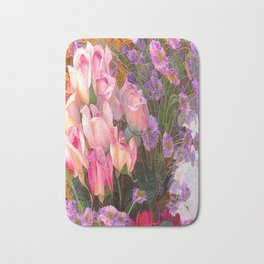 Cheers to Summer Flowers Abstract  Bath Mat | Olenaart, Abstract, Individual, Bluebonnets, Blue, Lenaowens, Texas, Meadow, Summer, Cheers 