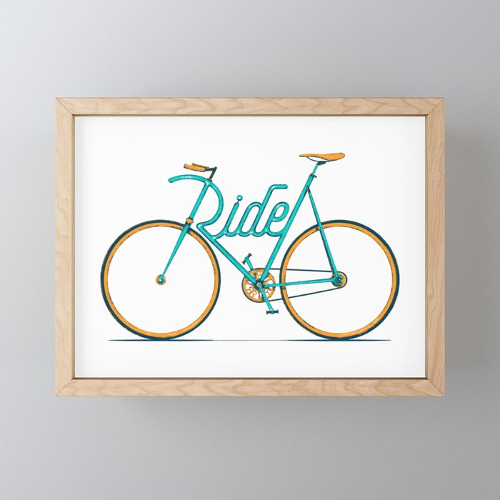 Ride Bike Typography Framed Mini Art Print By Zerolabor Society6 Robust and good on performance, as safe as a cafe racer, this full nxt 3000 electric bikes will be soon available as the world's most powerful hybrid electric bikes. society6