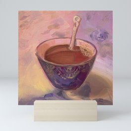Cup of coffee Oilpainting Mini Art Print
