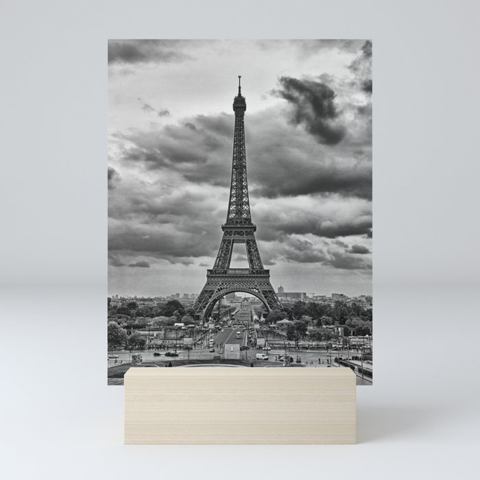 Clouds Over The Eiffel Tower Mini Art Print