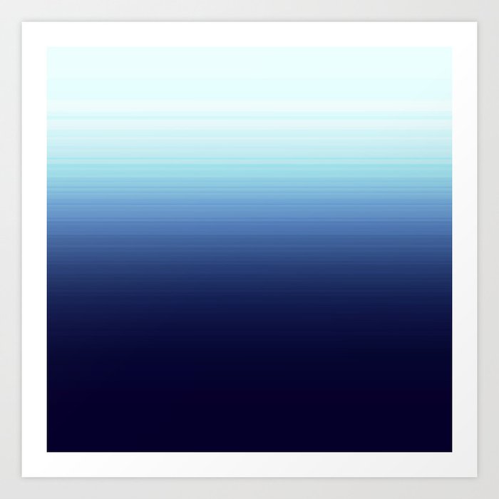 Nautical Blue Ombre Art Print