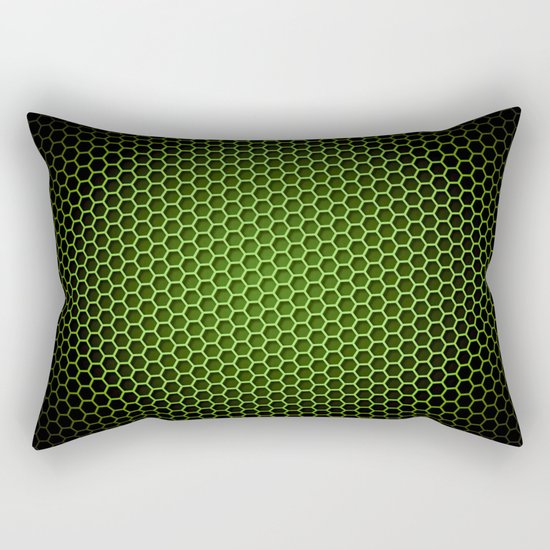Honeycomb Background Green Rectangular Pillow