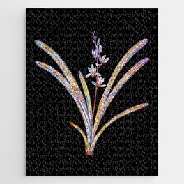Floral Boat Orchid Mosaic on Black Jigsaw Puzzle
