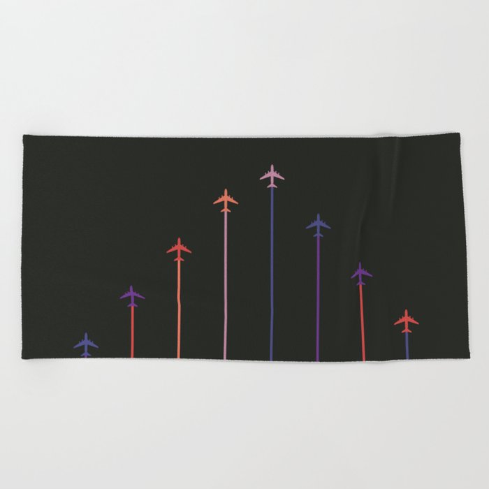 Retro Airplanes 10 Beach Towel