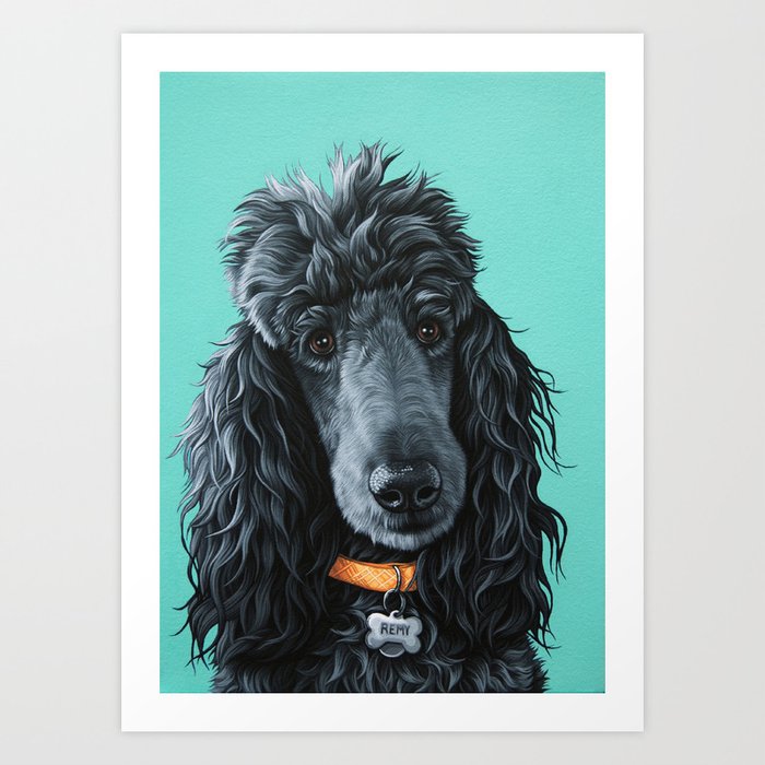 Black poodle art sales