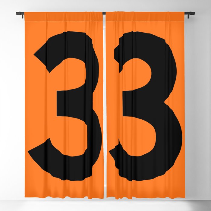 Number 3 (Black & Orange) Blackout Curtain
