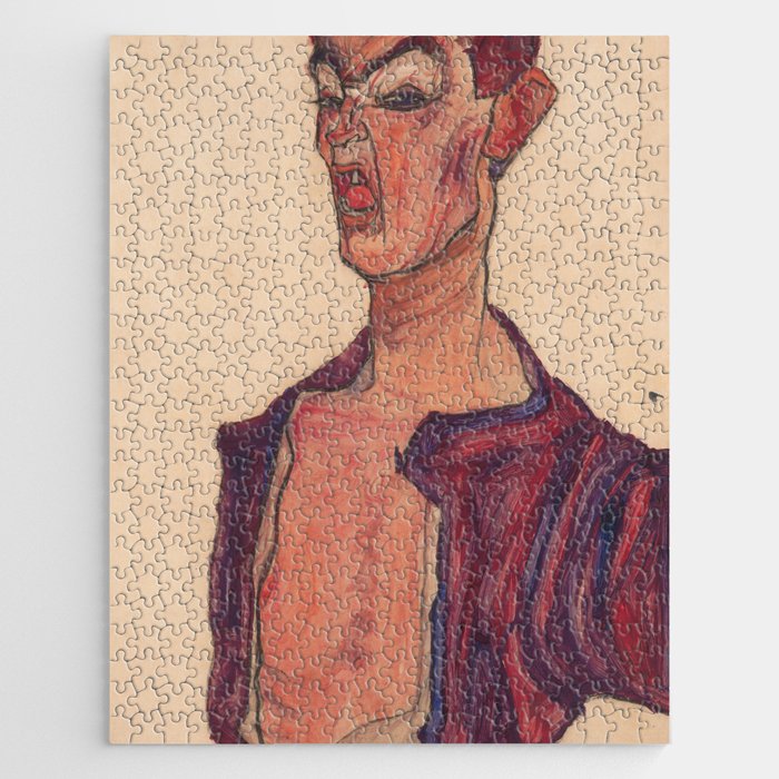 Egon Schiele - Self-Portrait, Grimacing Jigsaw Puzzle