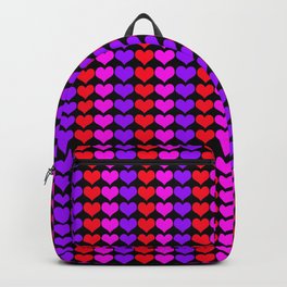 Bright Hearts Print Black Background Backpack | Interiordesign, Friendship, Graphicdesign, Love, Gifts, Homedecorating, Photobackdrop, Kids, Red, Purple 
