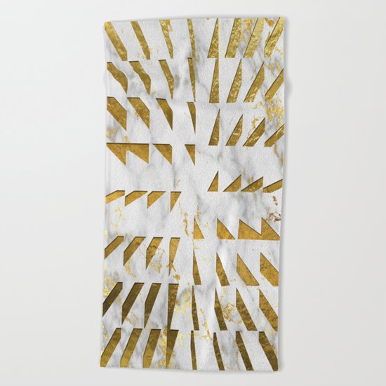 Marble and Gold Pattern #4 Beach Towel