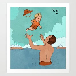 Father and Son at Sea Art Print