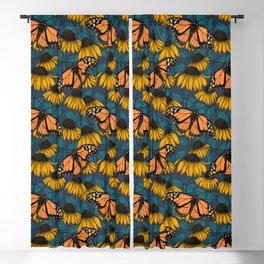 Monarch butterfly on yellow coneflowers  Blackout Curtain