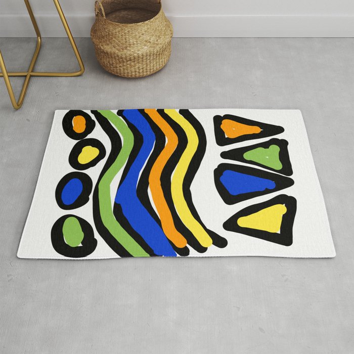 Triangles Waves and Circles Rug