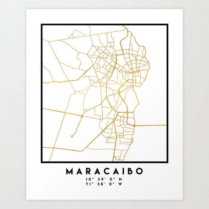 MARACAIBO VENEZUELA CITY STREET MAP ART Art Print