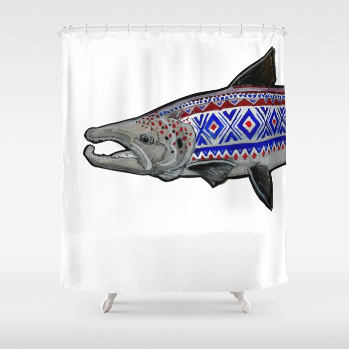 Marius Salmon Shower Curtain