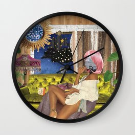 Fabric of Time Wall Clock | Surrealism, Vintage, Pattern, Luxury, Texture, Jadetantillo, Fashion, Model, Disco, Retro 
