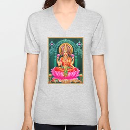 Goddess Lakshmi Showering Money V Neck T Shirt
