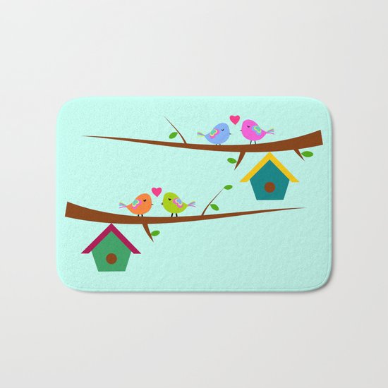 Birds in love Bath Mat