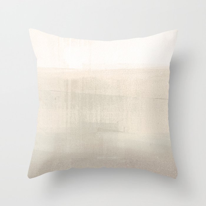 Beige and Taupe Horizon Minimalist Abstract Landscape Throw Pillow