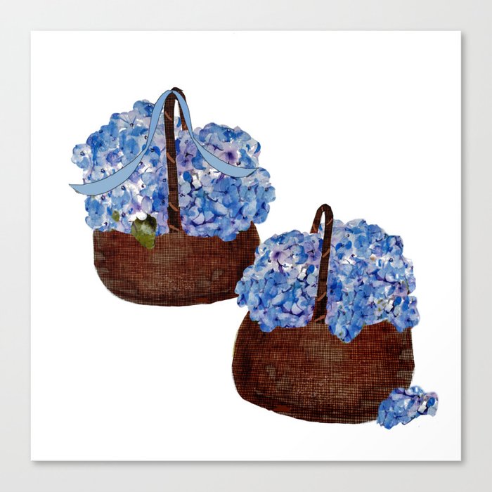 Two Baskets of Hydrangea Love Canvas Print
