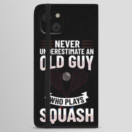 Squash Sport Game Ball Racket Court Player iPhone Wallet Case