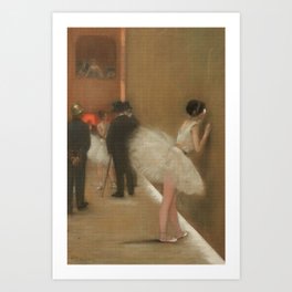 Ballet Dancer Painting - Vintage Brown Art - Peeping Ballerina Art Print