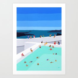 Santorini sun Art Print