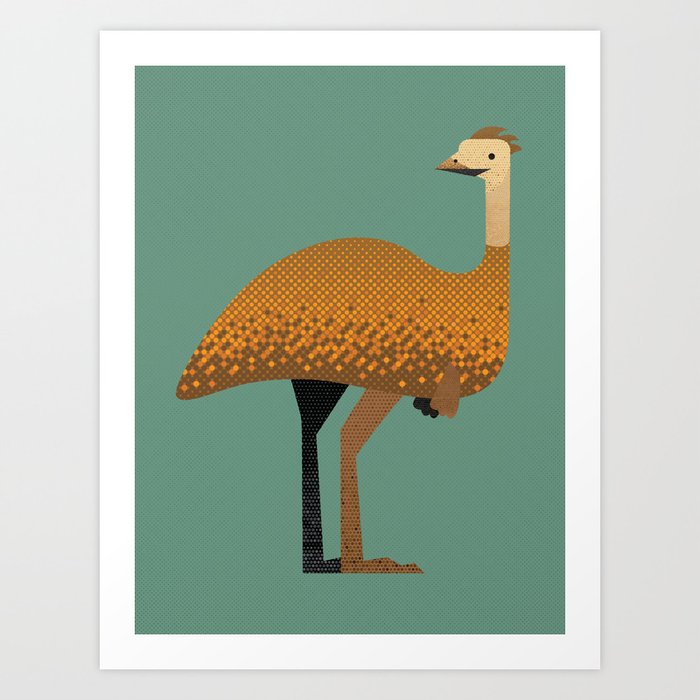 Whimsy Emu Art Print