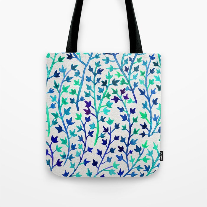 Turquoise Ivy Tote Bag