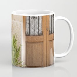 Old door and plants in the streets of Mallorca Coffee Mug