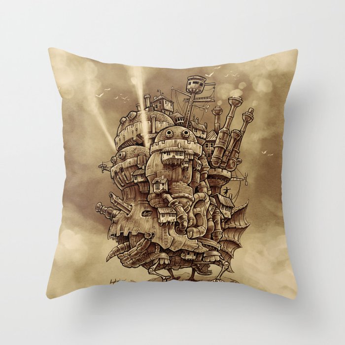 Moving Castle Throw Pillow