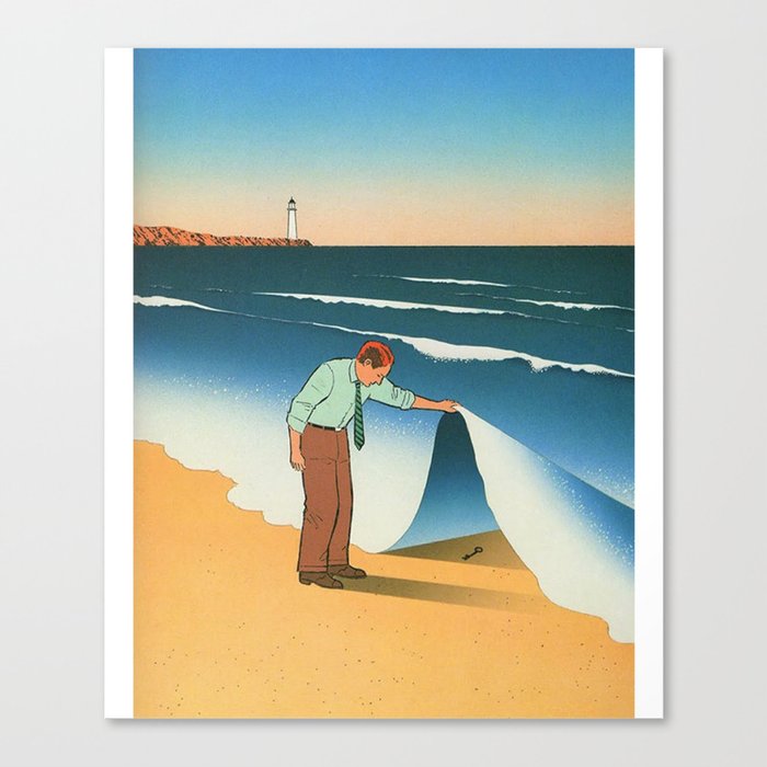 surrealism guy billout kunci bawah laut Canvas Print