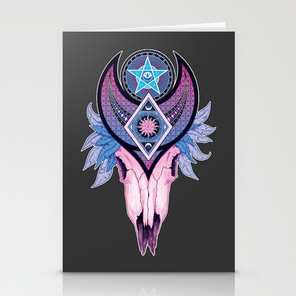 Pastel Occult Ritual Skull Stationery Cards