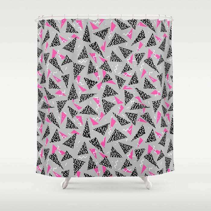 Trizza - triangle zig zag modern minimal trendy pattern print gender neutral non binary art for all Shower Curtain