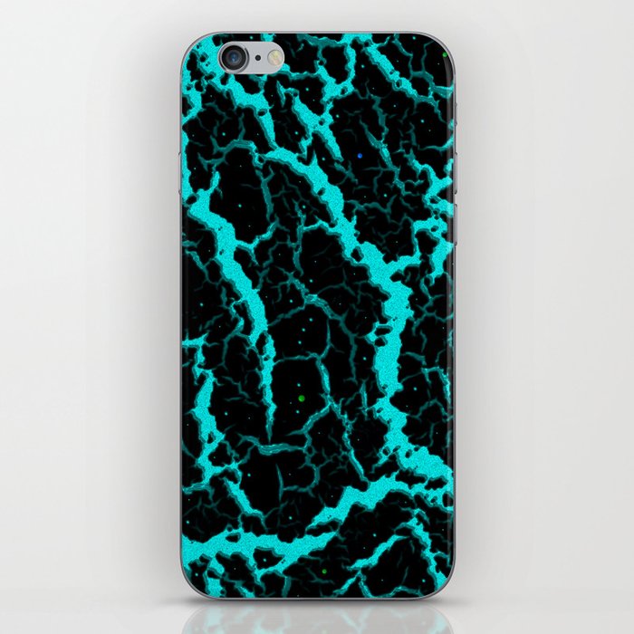 Cracked Space Lava - Cyan iPhone Skin