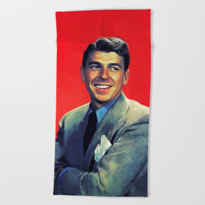 Ronald Reagan Actor And President Beach Towel By Serpentfilms