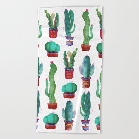 cactus green Beach Towel