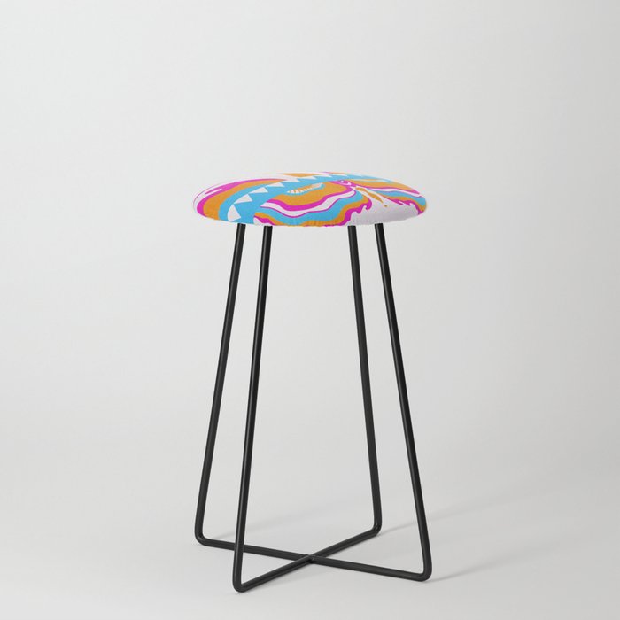 dreaming in dayglo, pink  Counter Stool