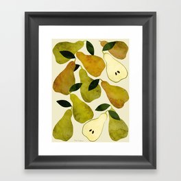 mediterranean pears watercolor Framed Art Print