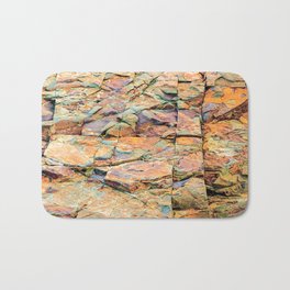 Maine Rocks Bath Mat | Color, Rocky, Rocks, Coastal, Rockformations, Rustyorange, Natural, Geology, Colorful, Stones 