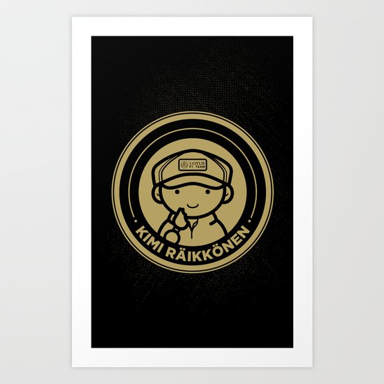 Chibi Kimi Raikkonen - Lotus F1 Team Art Print