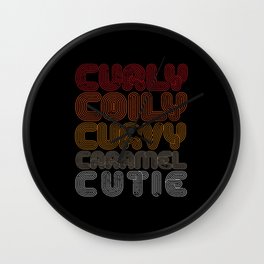 Afro I Natural Hair I Curly Coily Curvy Caramel Cutie Wall Clock