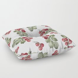Holly Very Berry Holiday Floor Pillow