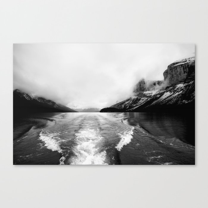 Boat Waves | Maligne Lake Cruise | Landscape Photography Canvas Print
