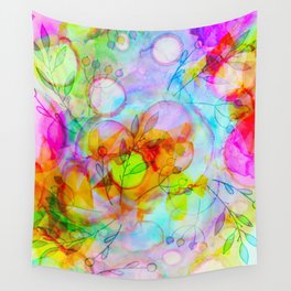 alcohol ink floral beauty Wall Tapestry