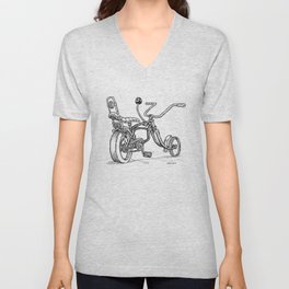 Cartoon Retro Mod 8-Ball Muscle Bike Bicycle Stingray V Neck T Shirt