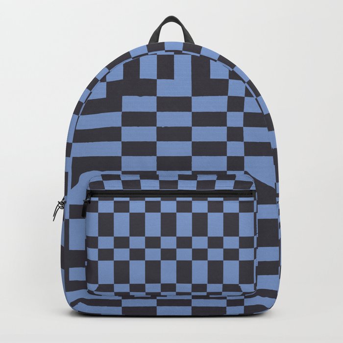 Chequerboard Pattern - Black Blue 2 Backpack