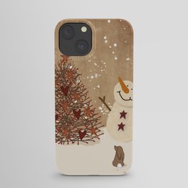 Primitive Country Christmas Tree iPhone Case