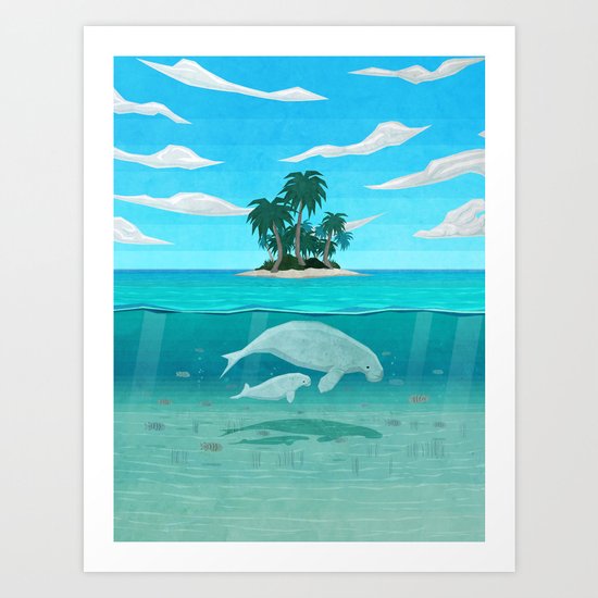 Manatee Island Art Print