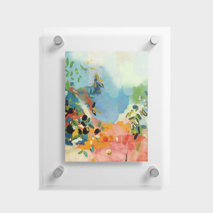 garden with sea view and olive tree Floating Acrylic Print